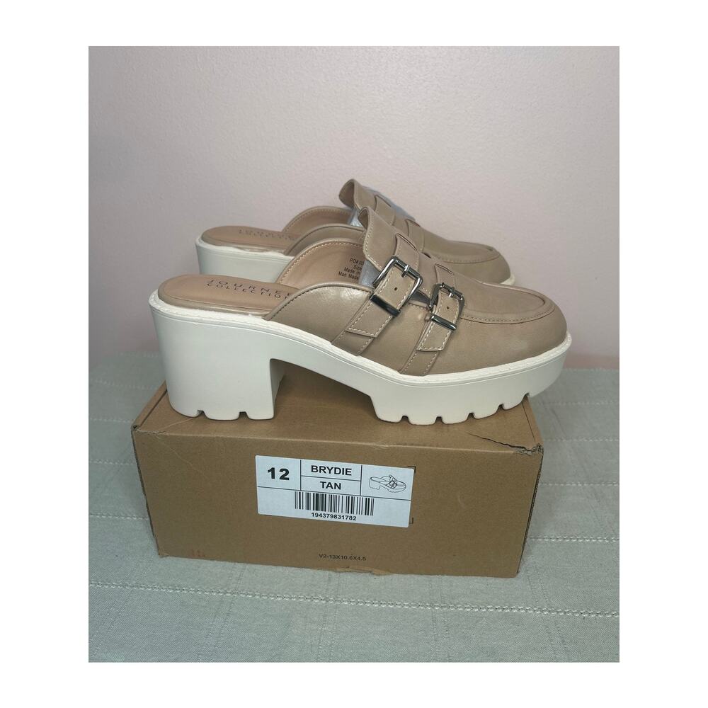 Journee Collection Brydie Women's Tan Platform Mule Pump Tru Comfort Foam Sz 12 - Picture 2 of 14